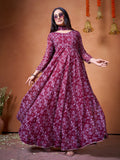Maroon Digital Printed Kurti