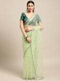 Green Net Saree