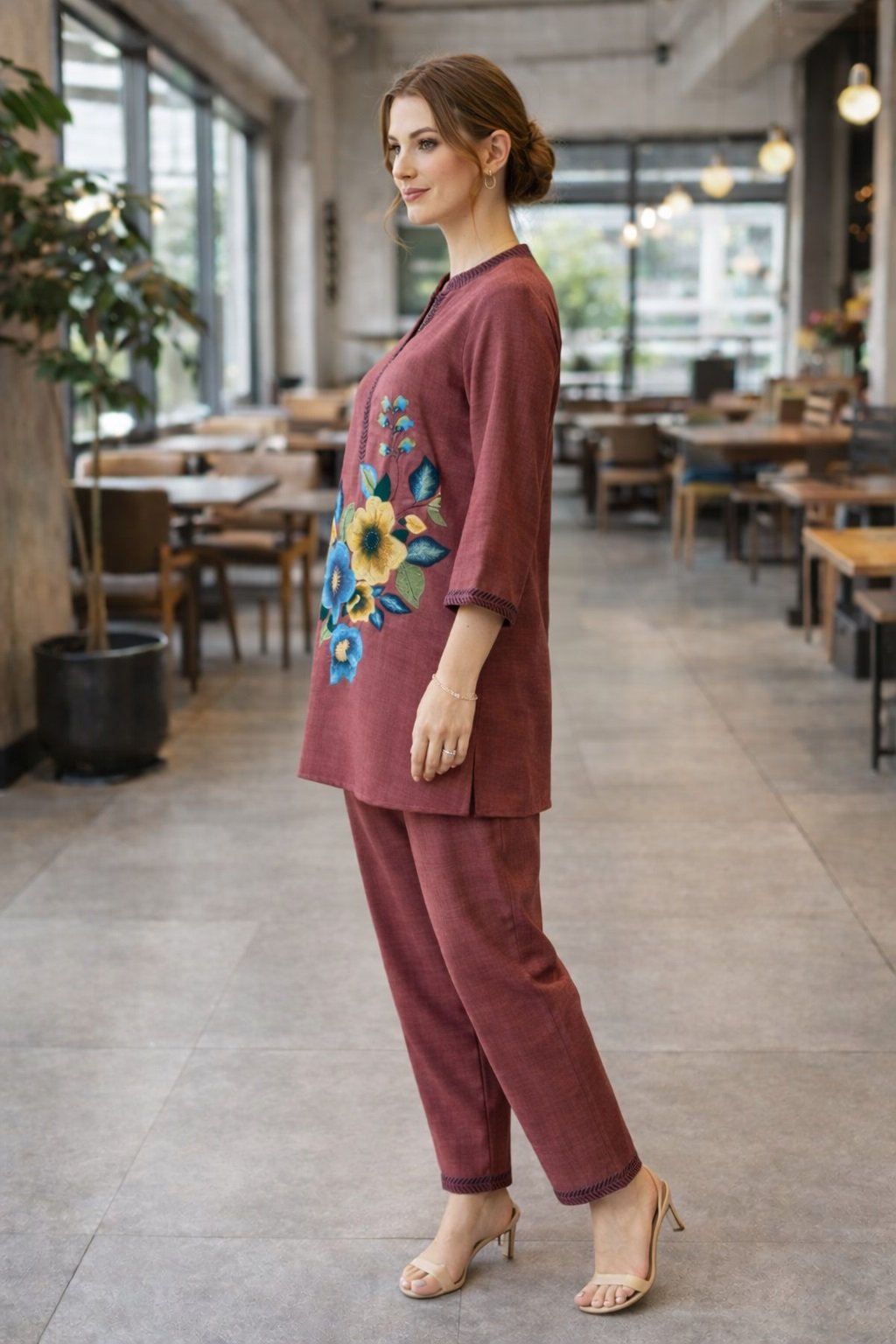 011 Maroon Co-ord Set - Atsevam
