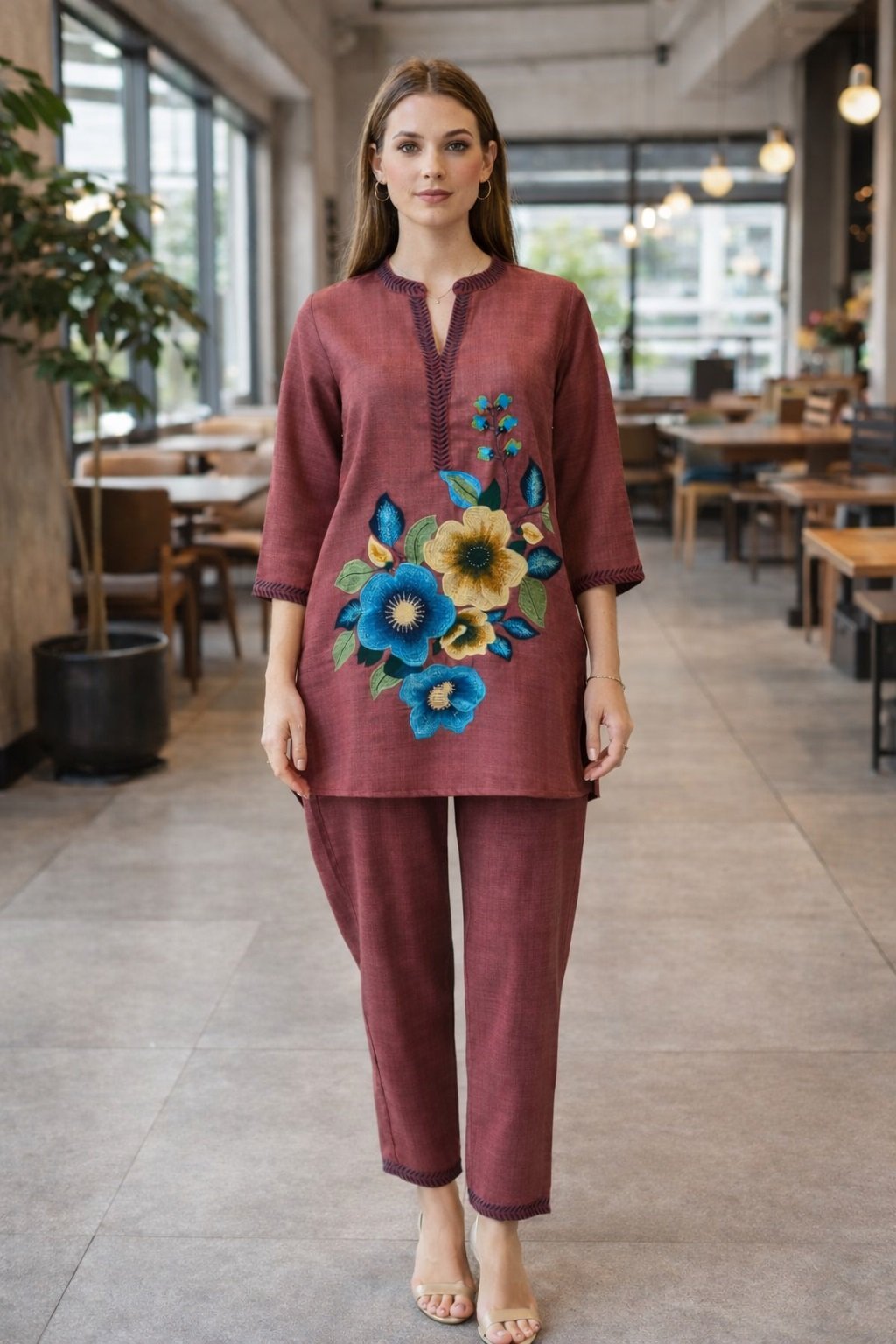 011 Maroon Co-ord Set - Atsevam