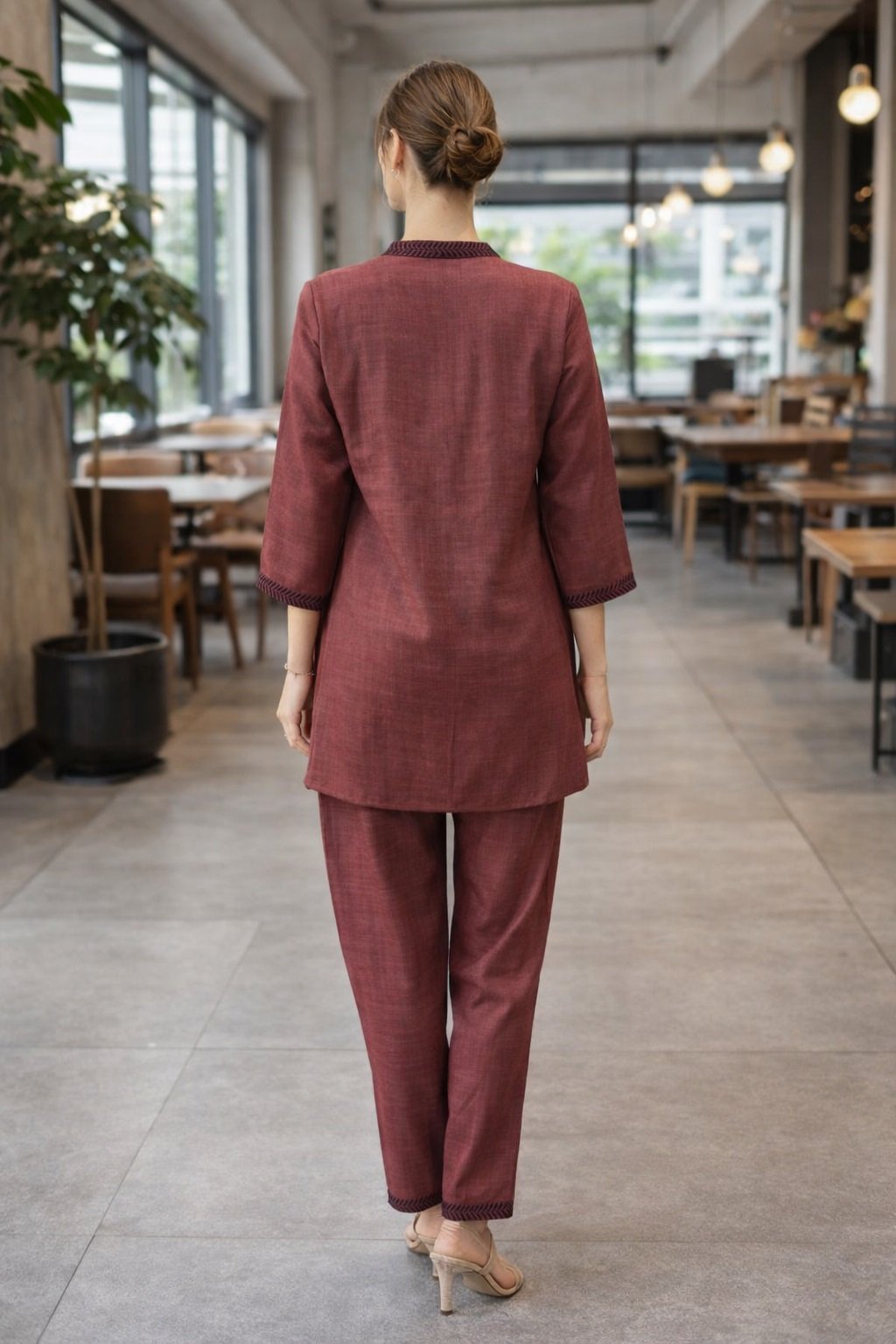 011 Maroon Co-ord Set - Atsevam