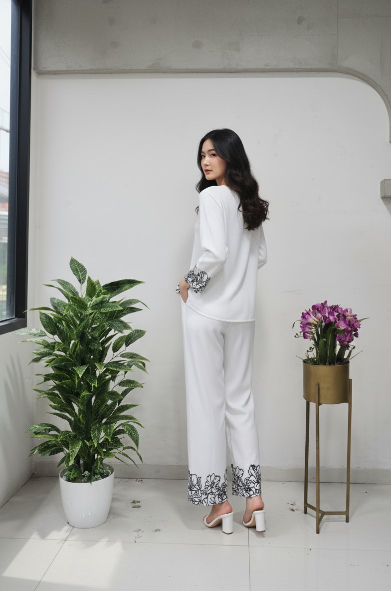 01 White Co-ord Set - Atsevam