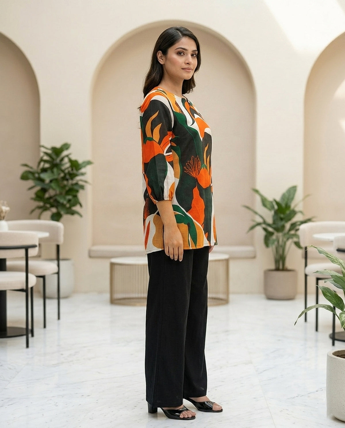 Multicolor Cotton Embroidered Co-ord Set for Women
