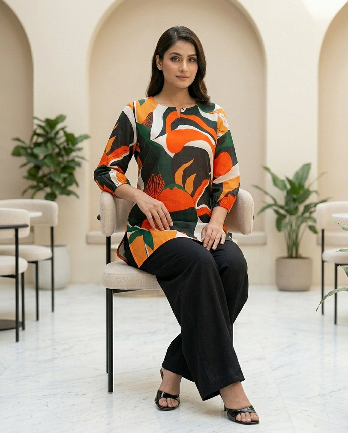 Multicolor Cotton Embroidered Co-ord Set for Women
