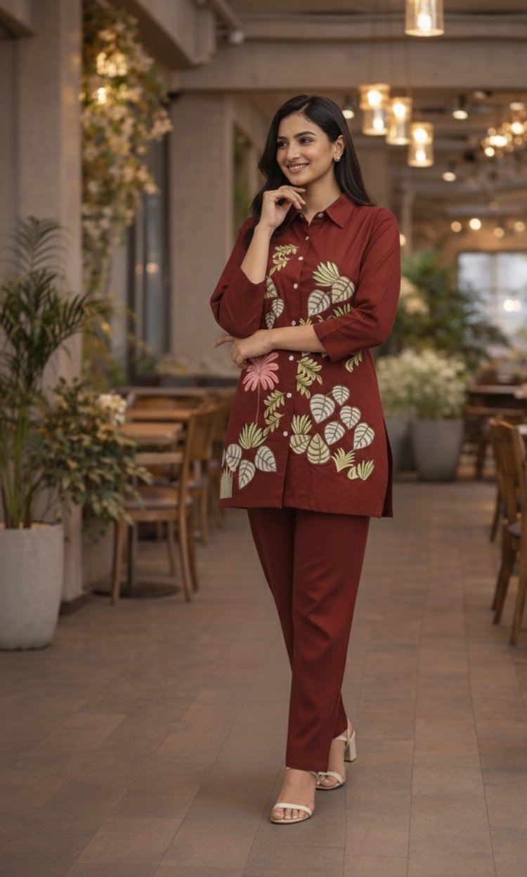 07 Maroon Co-ord Set - Atsevam