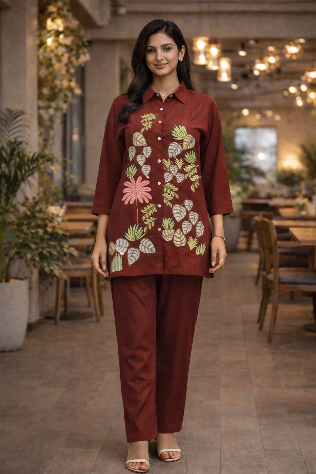 07 Maroon Co-ord Set - Atsevam