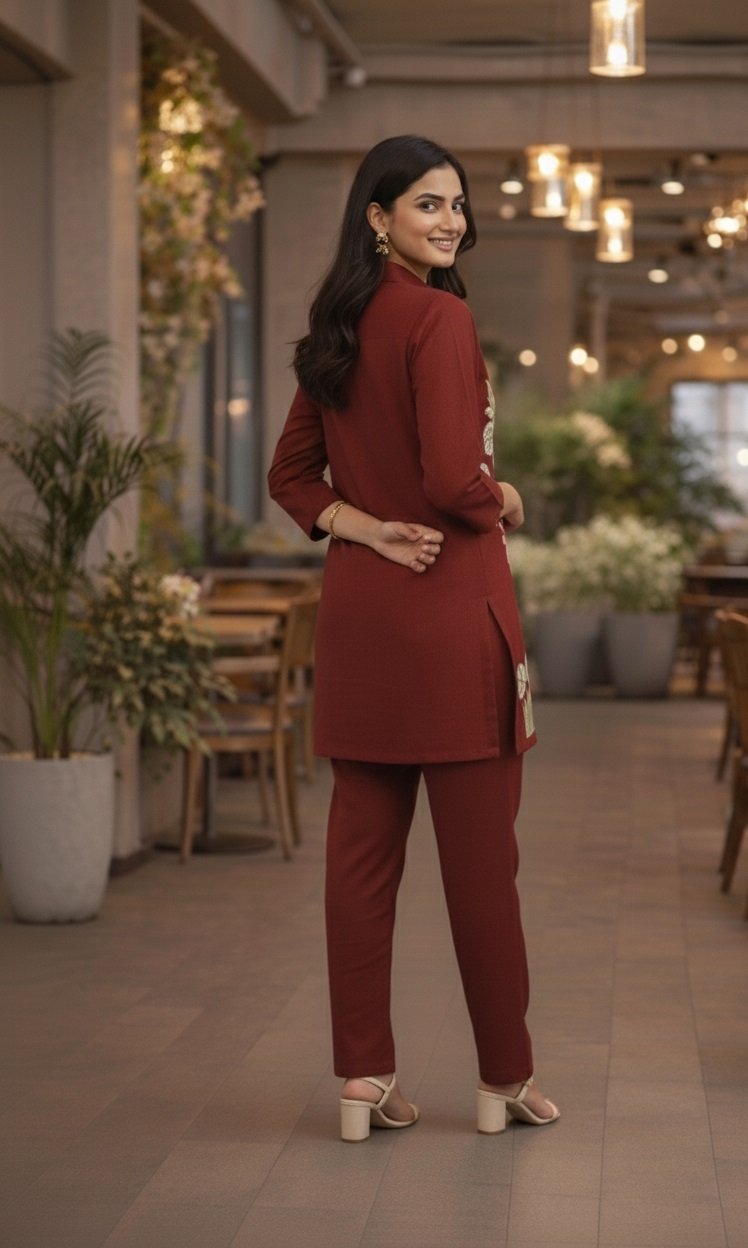 07 Maroon Co-ord Set - Atsevam