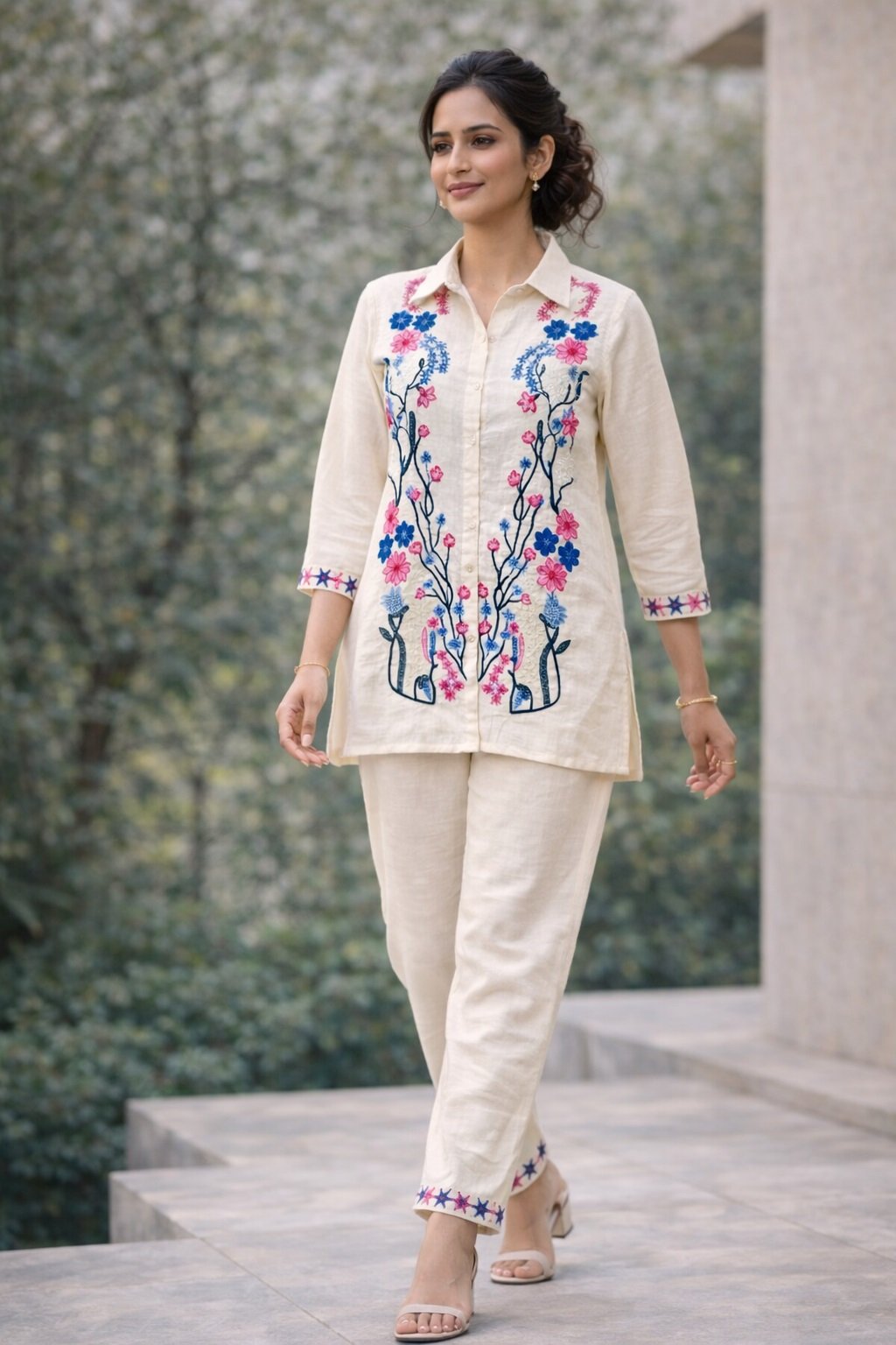08 White Co-ord Set - Atsevam