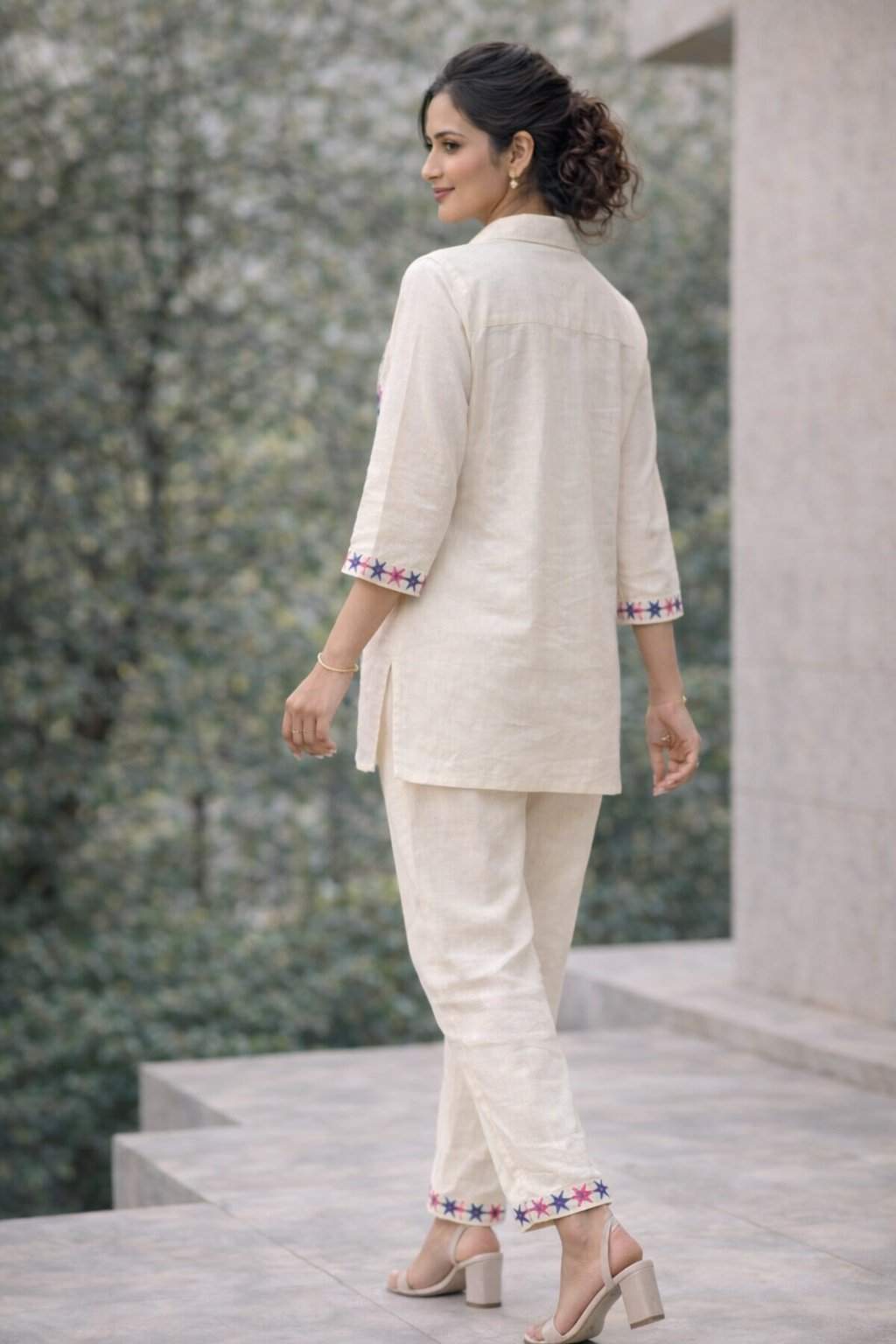08 White Co-ord Set - Atsevam