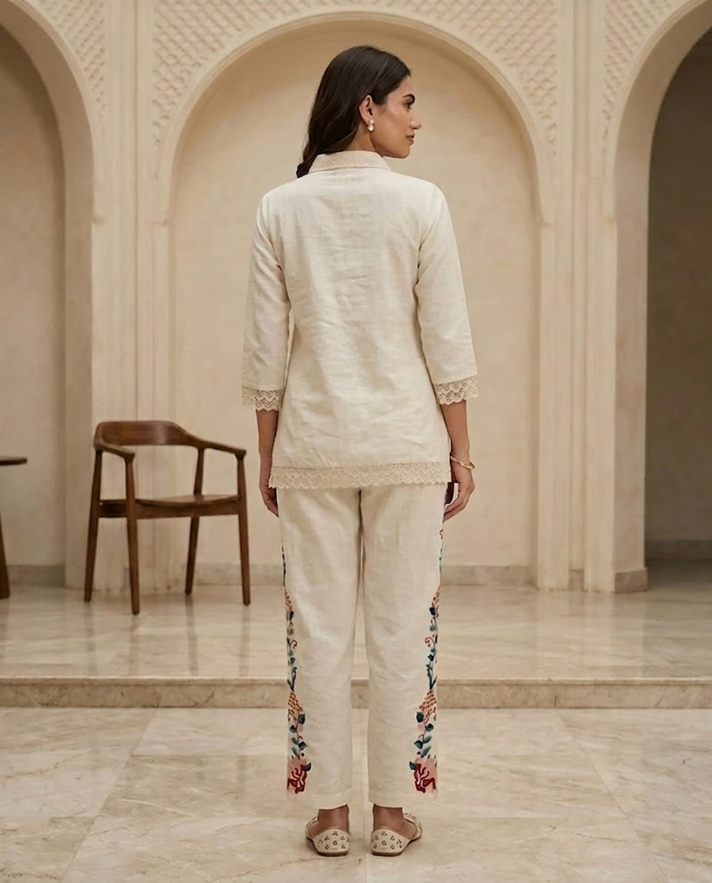 29 Cream Co-ord Set - Atsevam