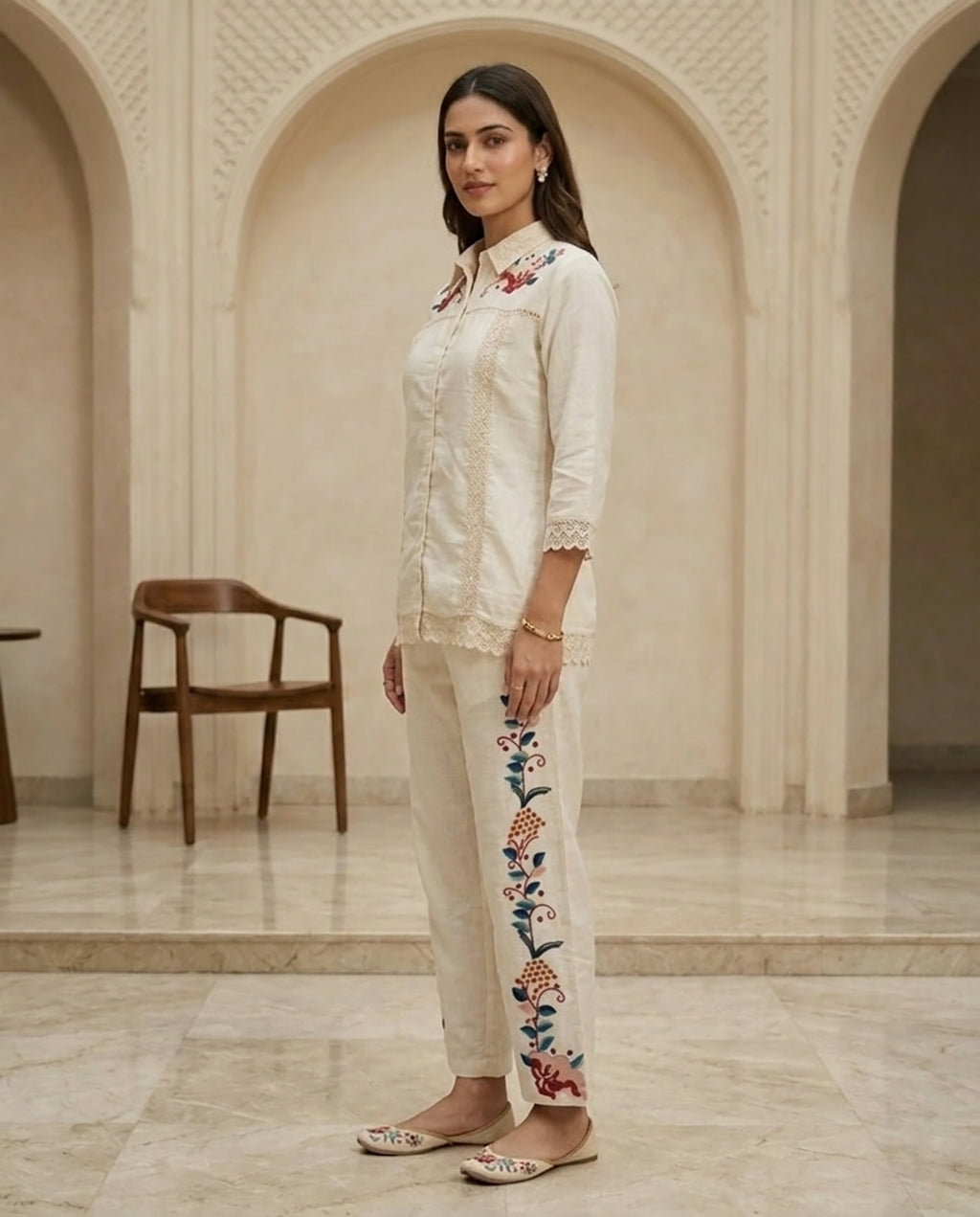 29 Cream Co-ord Set - Atsevam