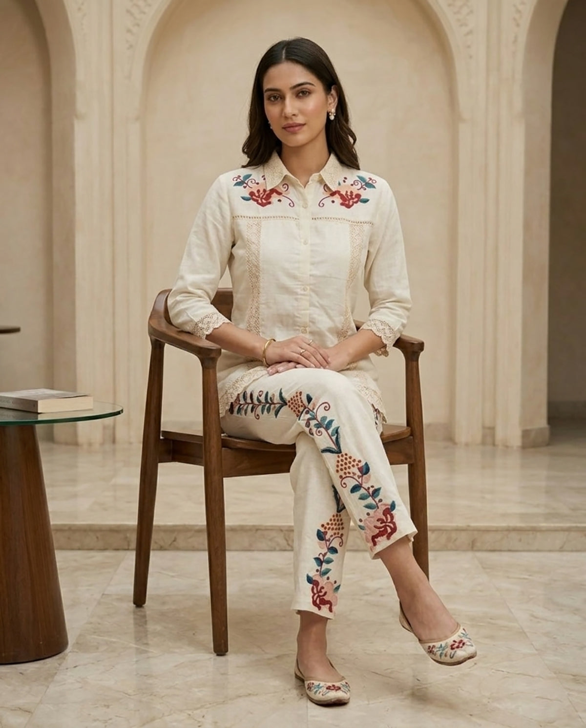 29 Cream Co-ord Set - Atsevam