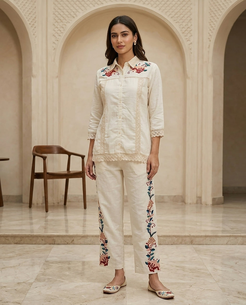 29 Cream Co-ord Set - Atsevam