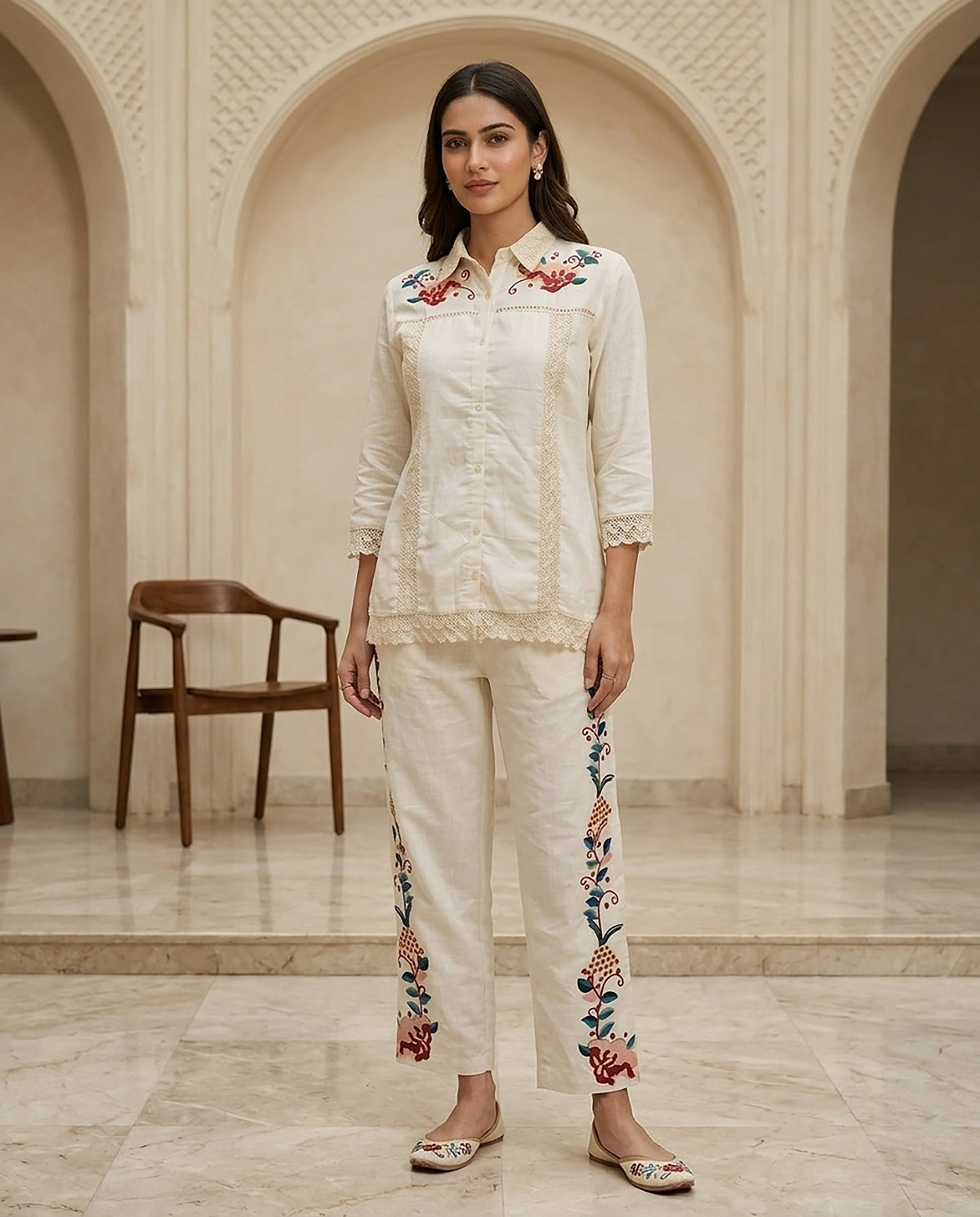 29 Cream Co-ord Set - Atsevam
