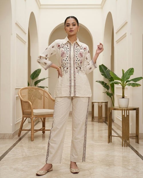 30 Cream Co-ord Set - Atsevam