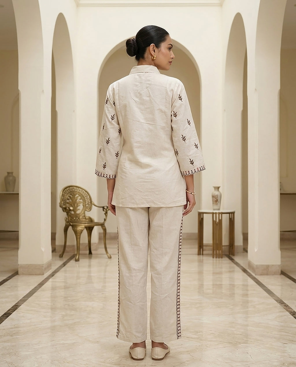 30 Cream Co-ord Set - Atsevam