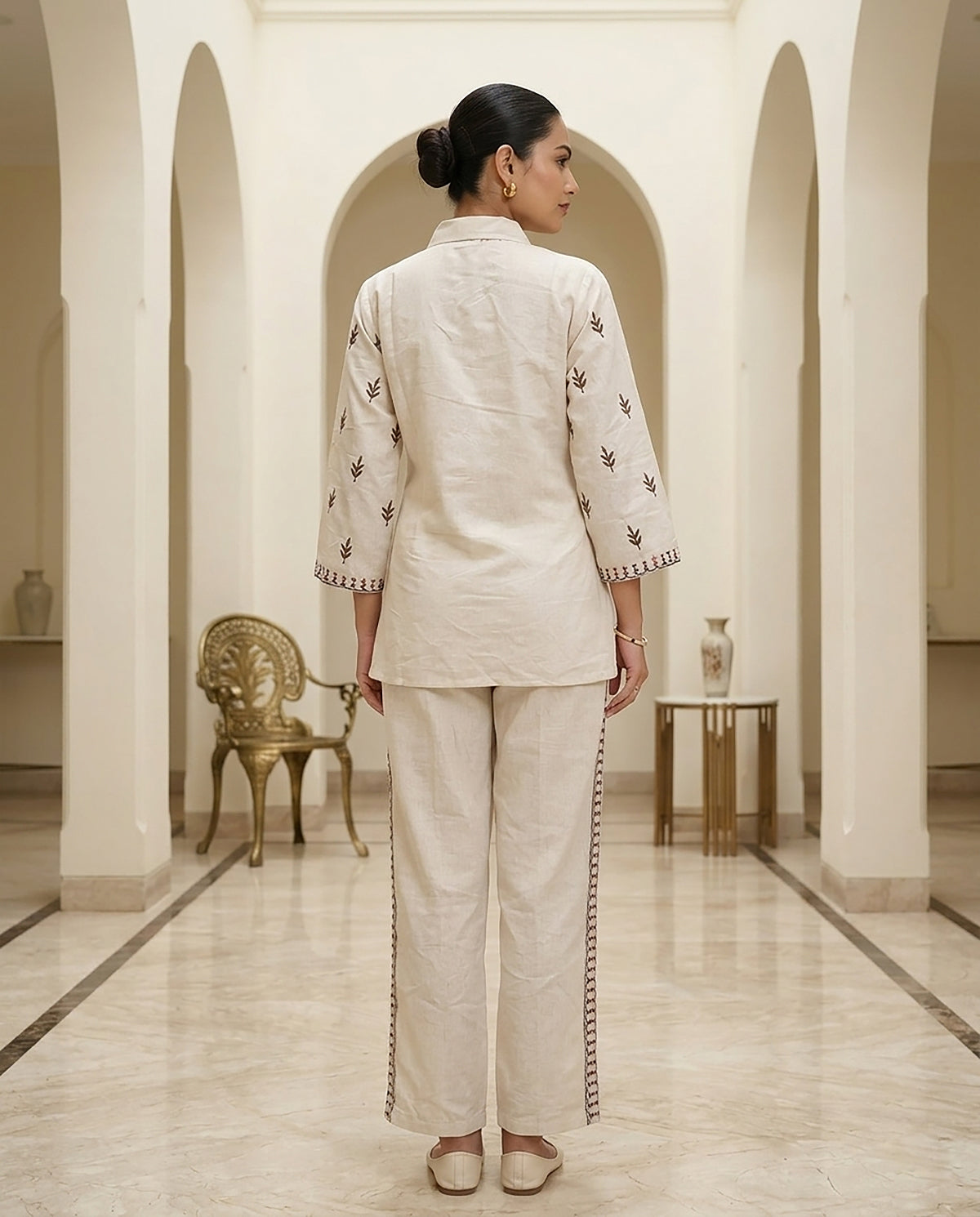 30 Cream Co-ord Set - Atsevam