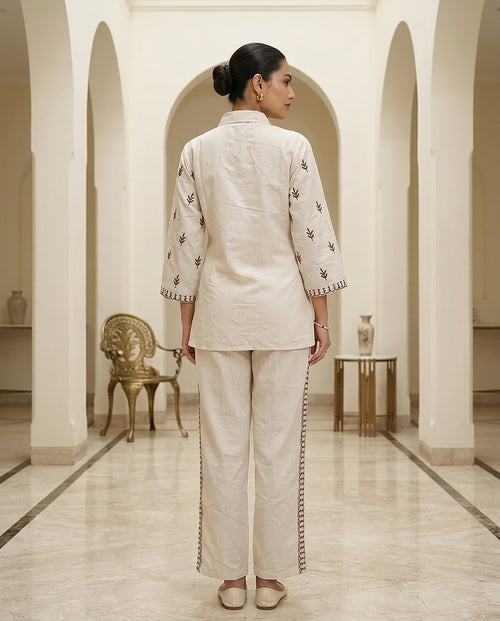 30 Cream Co-ord Set - Atsevam