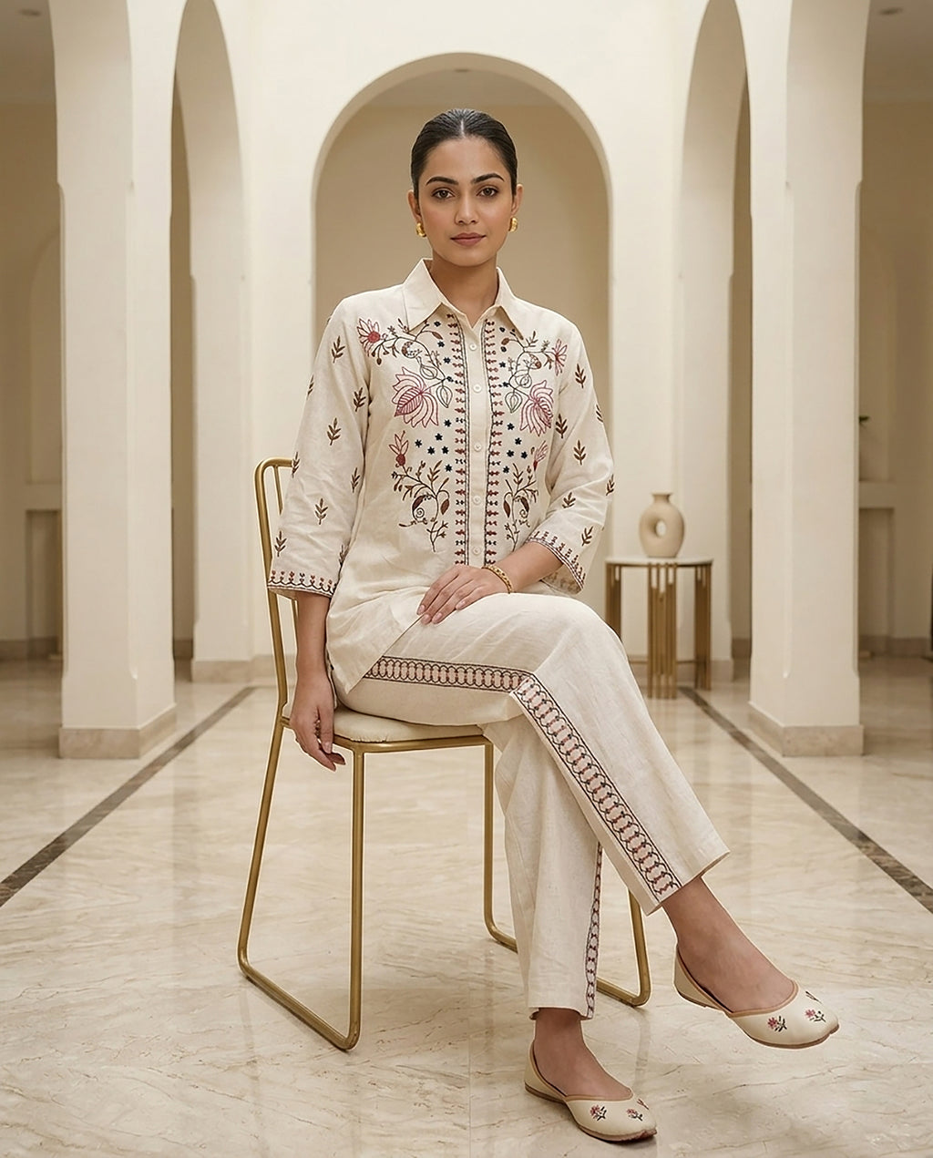 30 Cream Co-ord Set - Atsevam