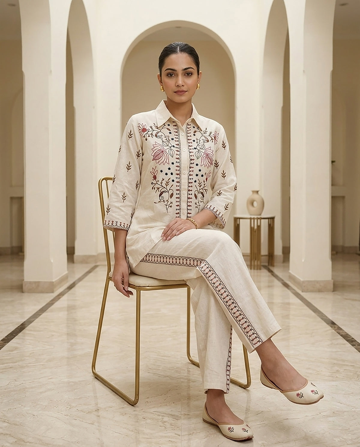 30 Cream Co-ord Set - Atsevam