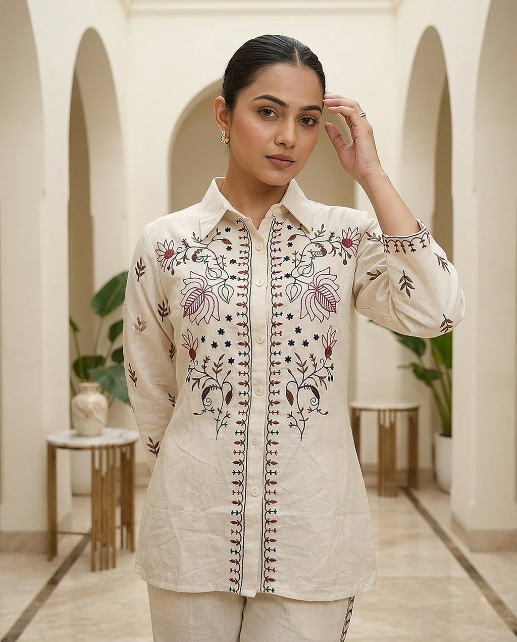 30 Cream Co-ord Set - Atsevam