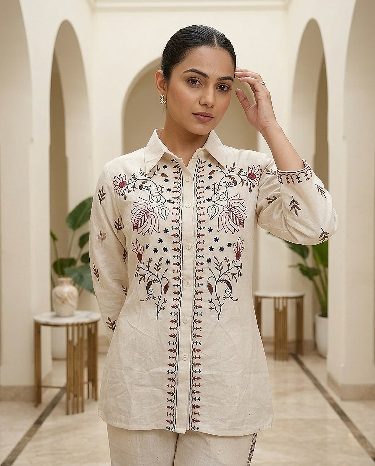 30 Cream Co-ord Set - Atsevam