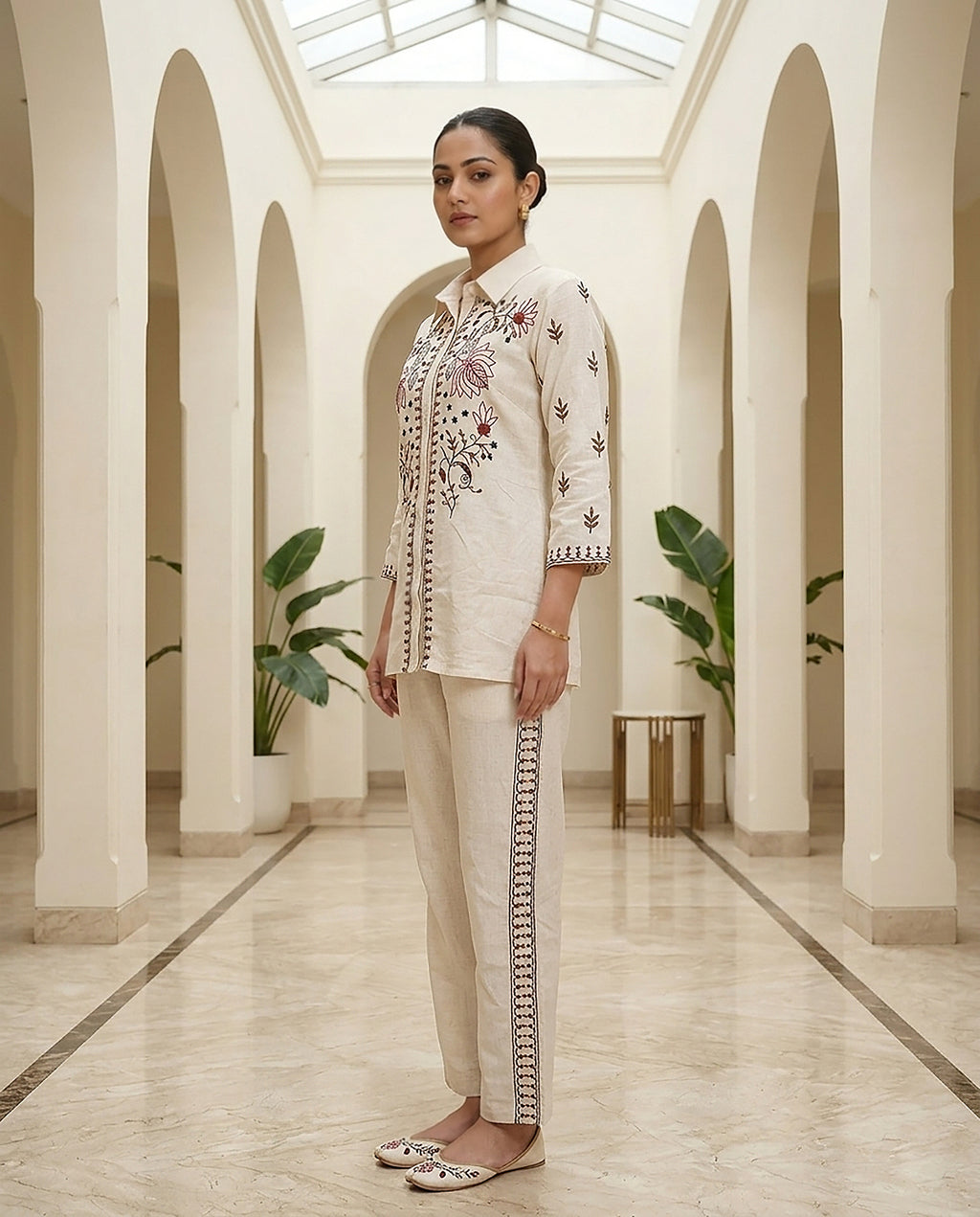30 Cream Co-ord Set - Atsevam