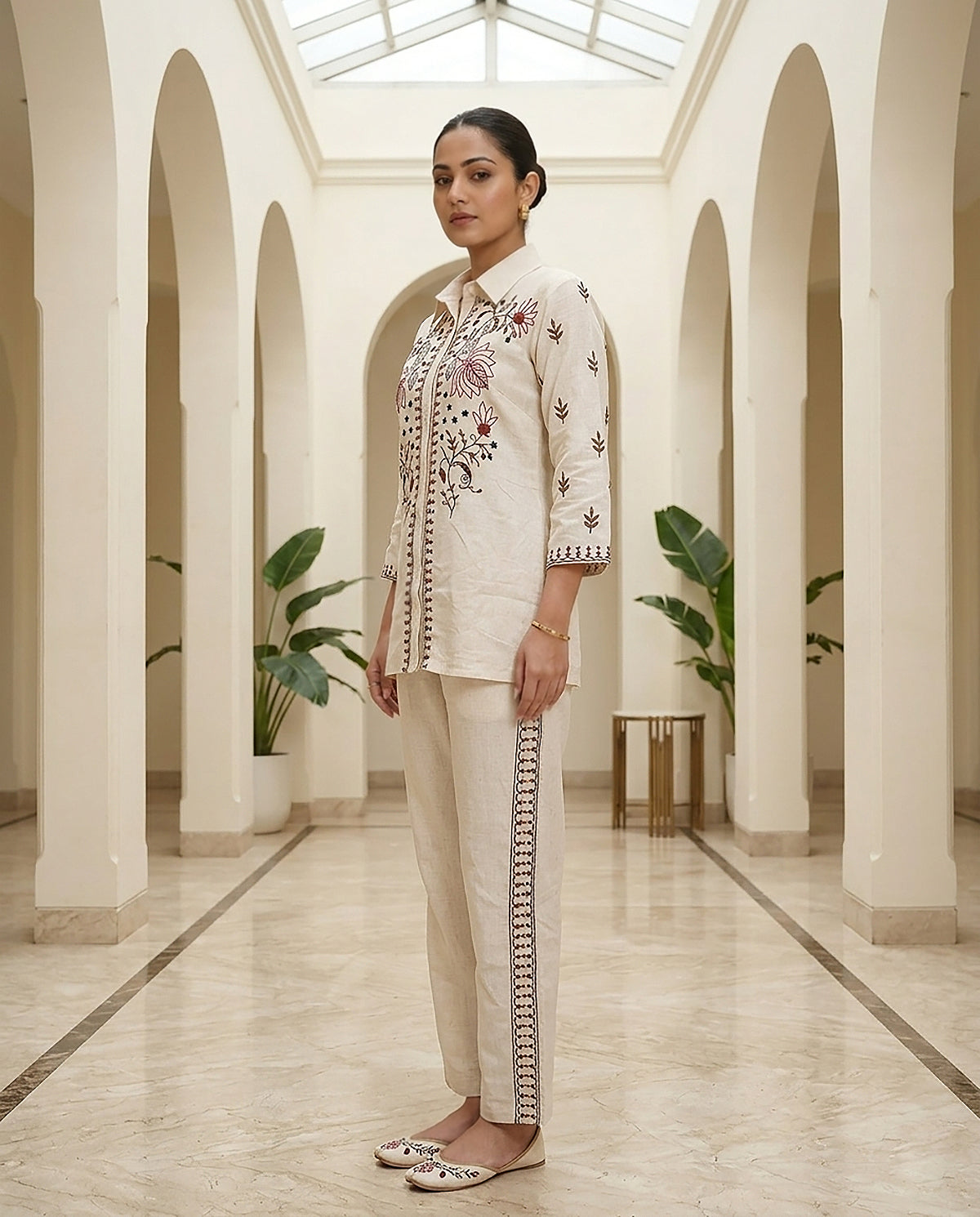 30 Cream Co-ord Set - Atsevam