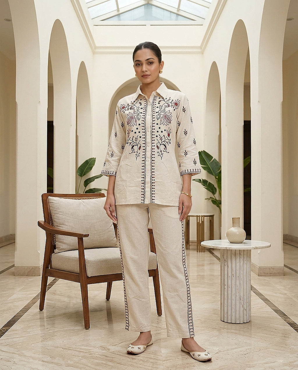 30 Cream Co-ord Set - Atsevam
