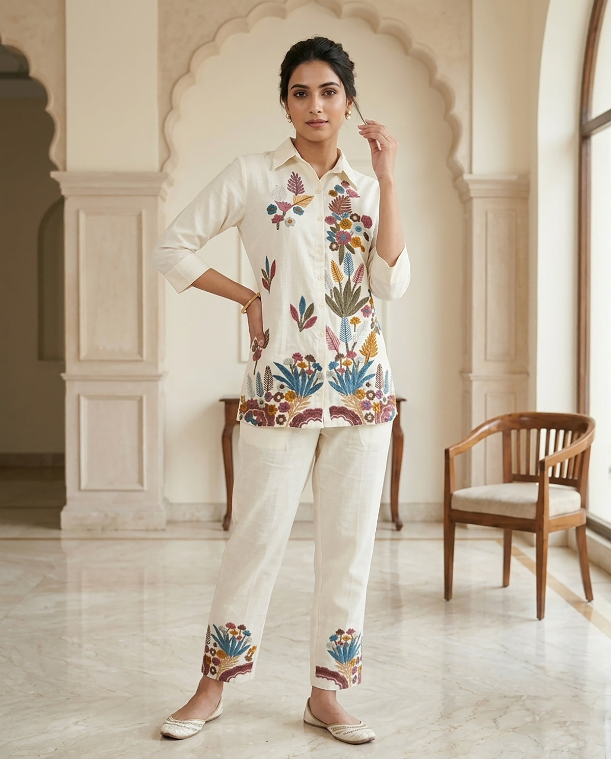31 Cream Co-ord Set - Atsevam