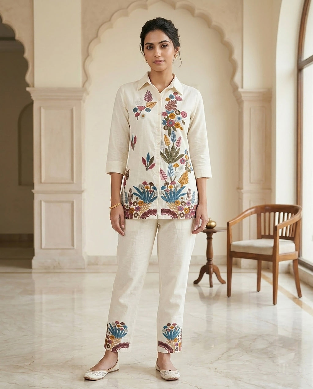 31 Cream Co-ord Set - Atsevam