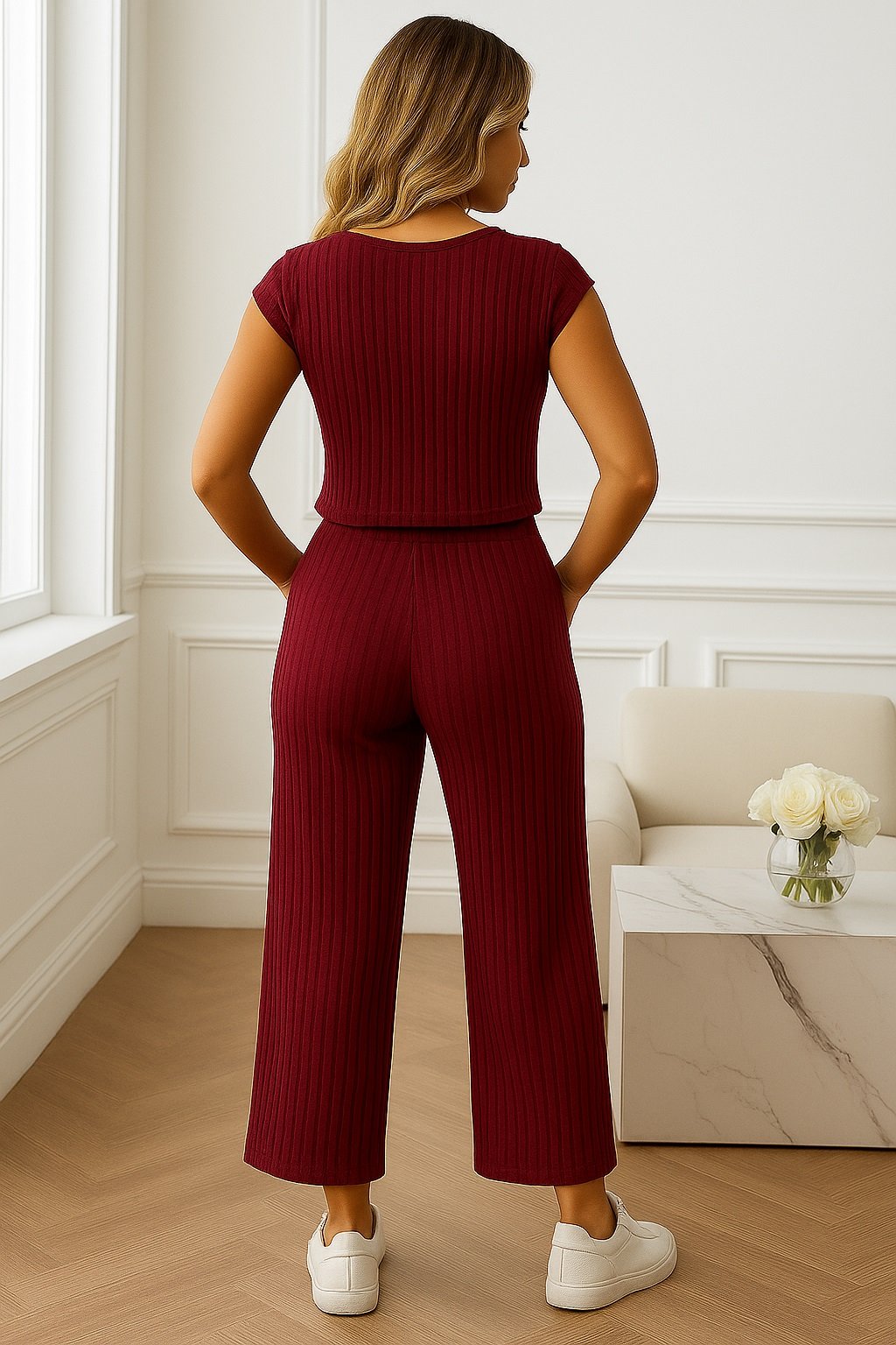 Maroon Co-ord Set - Atsevam