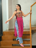 Women's Georgette & Banglory Silk Embroidery Thread Work,Printed Kurta 