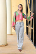 Women's Chinon Embroidery Thread Work Kurta 
