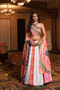Women's Multi Crepe Printed Work Semi Stitched Lehenga Choli With Dupatta (Nav_55_Multi)